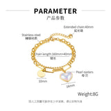 Personalized Stainless Steel Double-Layer Peach Heart Bracelet
