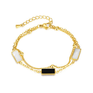 Stainless Steel Double Shell Bracelet for Women