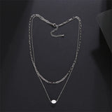 Double Layer Chain 18k Plated Pearl Necklace