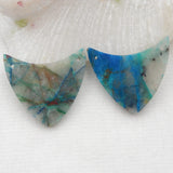Chrysocolla Stone Double Hole Earring Beads 26x28x3mm