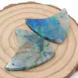 Chrysocolla Stone Double Hole Earring Beads 26x28x3mm
