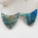 Chrysocolla Stone Double Hole Earring Beads 26x28x3mm