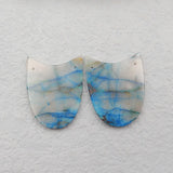 Natural Chrysocolla Stone Double Hole Earring Beads 36x28x6mm
