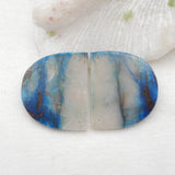 Natural Chrysocolla Stone Double Hole Earring Beads 35x30x3mm