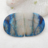 Natural Chrysocolla Stone Double Hole Earring Beads 35x30x3mm
