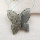 Carved Butterfly Labradorite Pendant - Unique Handcrafted Jewelry