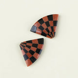 Red Sand Sun Sitara and Obsidian Gemstone Earrings