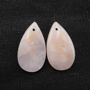 Natural Pink Opal Woman Earrings Bead 23x12x3mm