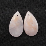 Natural Pink Opal Woman Earrings Bead 23x12x3mm