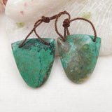 Natural Chrysocolla Beads Earrings 25x23x5mm