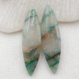 Natural Chrysocolla Beaded Earrings 36x9x5mm