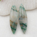 Natural Chrysocolla Beaded Earrings 36x9x5mm