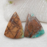 Chrysocolla Bead Triangle Earrings for DIY Making