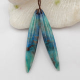 Chrysocolla Earrings Beads 54x8x4mm