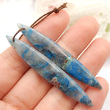 Chrysocolla Earrings Beads 55x8x4mm Semiprecious Stone Jewelry