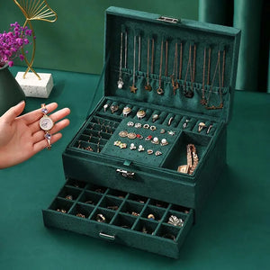 Vintage Style Jewelry Box with Lock and Key