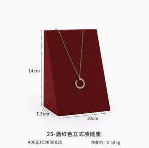 Wine Red Jewelry Display Rack for Rings, Necklaces, Earrings