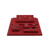 Wine Red Jewelry Display Rack for Rings, Necklaces, Earrings