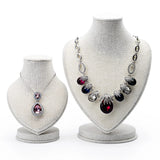 Linen Portrait Jewelry Stand Heart-Shaped Necklace Stand