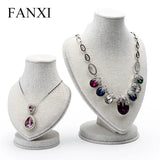 Linen Portrait Jewelry Stand Heart-Shaped Necklace Stand