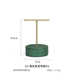 Green Metal Earrings Display Stand