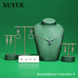Green Metal Earrings Display Stand