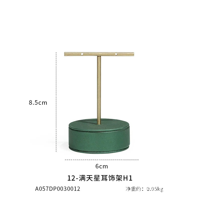 Green Metal Earrings Display Stand
