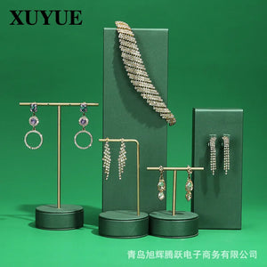 Green Metal Earrings Display Stand