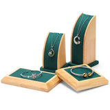 Wooden Jewelry Display Stand Set - Pendant Necklace Shelf