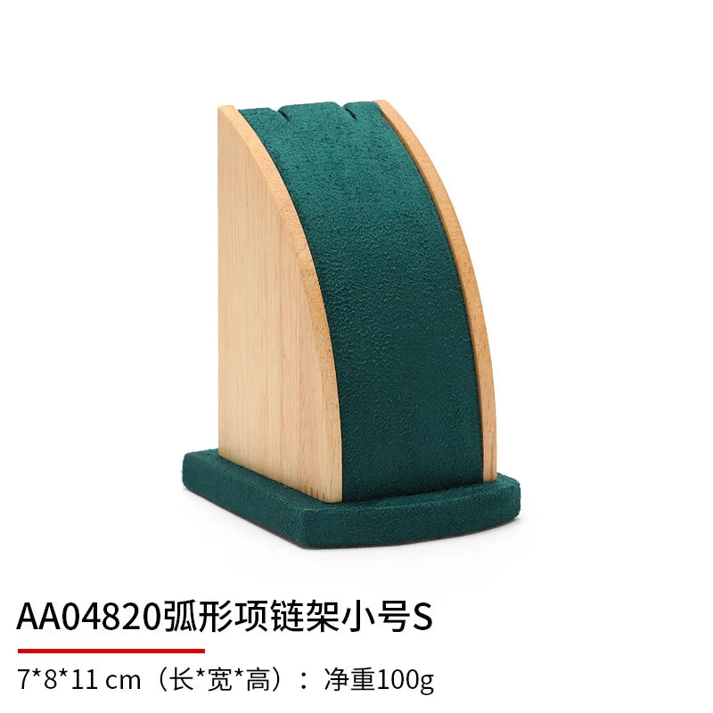 Wooden Jewelry Display Stand Set - Pendant Necklace Shelf
