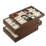 Walnut Grain Jewelry Display Tray for Rings, Necklaces, Earrings