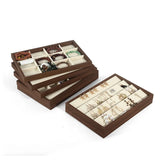 Walnut Grain Jewelry Display Tray for Rings, Necklaces, Earrings