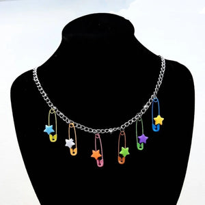 Candy Color Star Rainbow Pendant Necklace
