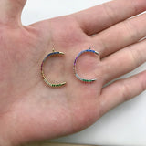C Charm Pendants Brass Micro Pave CZ