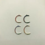 C Charm Pendants Brass Micro Pave CZ