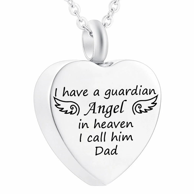Family Heart Necklace for Ashes Cremation Jewelry