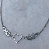 Hip Hop Metal Chain Necklace Love Flame Necklace