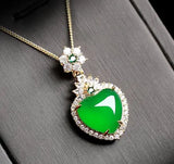 Jade Pendant Necklace with Quartz Stone Crystal AA Watch