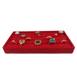 Red Velvet Ring Display Storage Tray 11*22*3cm