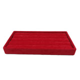 Red Velvet Ring Display Storage Tray 11*22*3cm