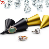 Conical Jewelry Ring Display Stand Metal Base Golden Props