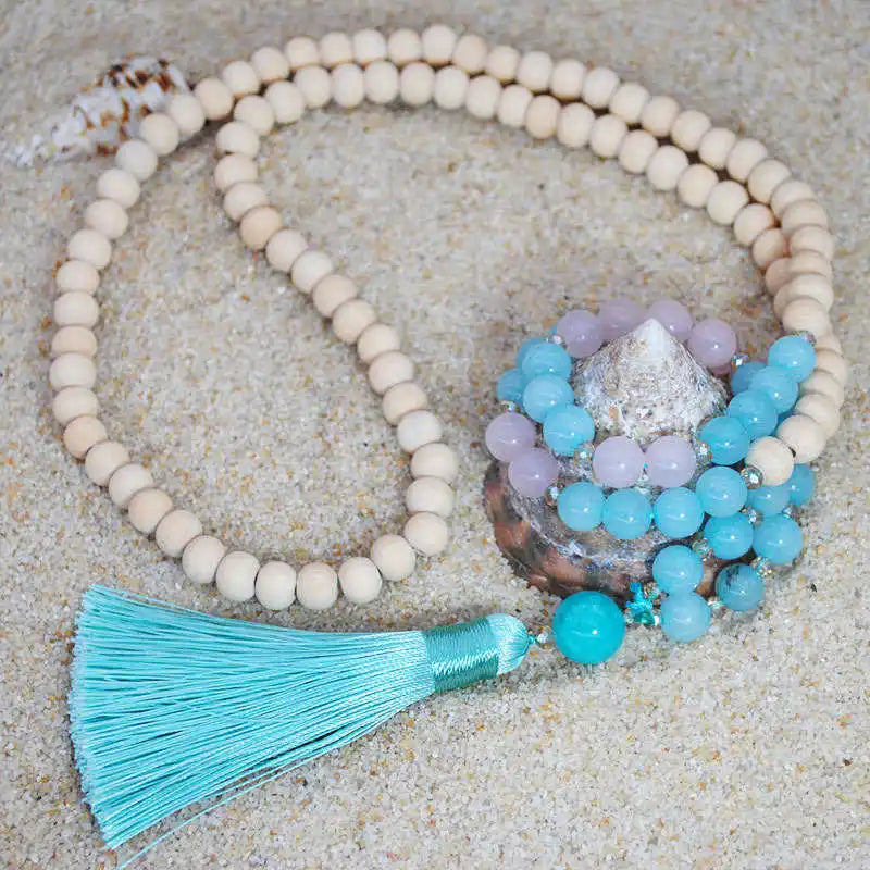 Bohemian Crystal Tassel Necklace for Women