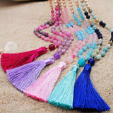 Bohemian Crystal Tassel Necklace for Women