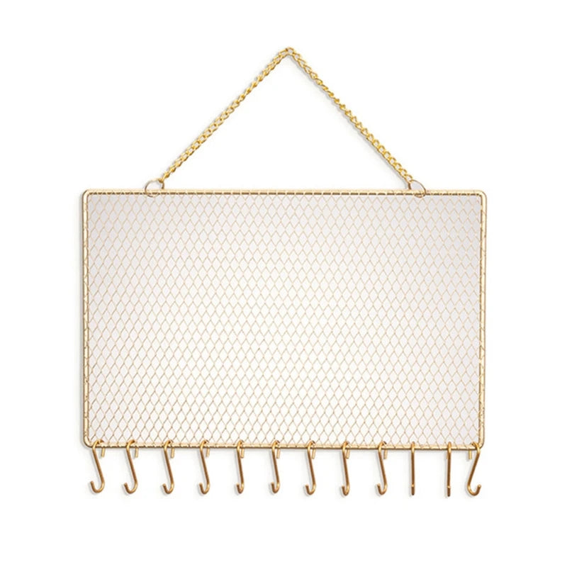 Metal Grid Hanger Display for Jewelry Storage