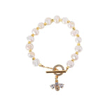 Natural Pearls Retro Bracelet with Little Bee Charm