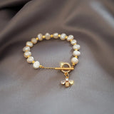 Natural Pearls Retro Bracelet with Little Bee Charm