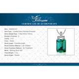 Nano Emerald 925 Silver Pendant Necklace for Women Gemstone Choker
