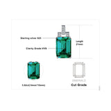 Nano Emerald 925 Silver Pendant Necklace for Women Gemstone Choker