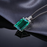 Nano Emerald 925 Silver Pendant Necklace for Women Gemstone Choker
