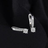 925 Silver CZ Clip Earrings Bridal Huggie